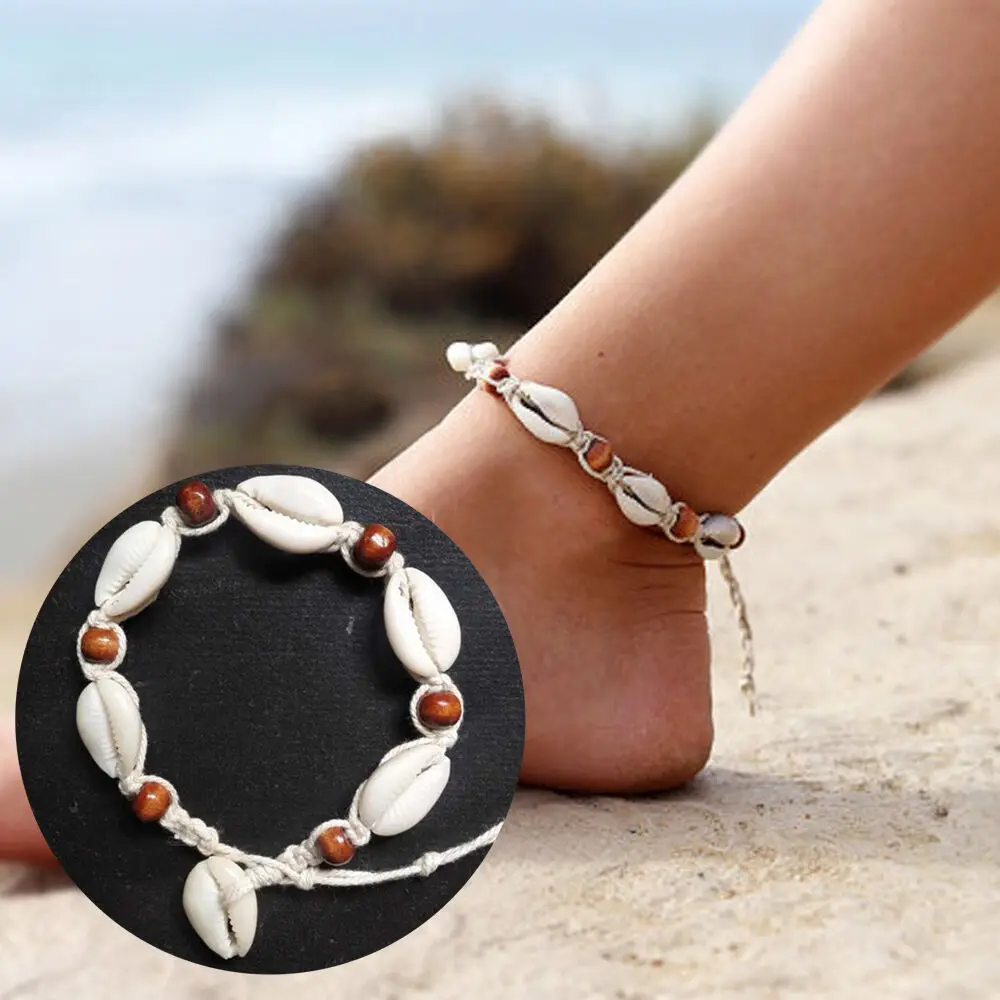 Women Fashion Creative Natural Sea Shell Bead Handmade Anklet Knit Cord Charm Bracelet Chain Boho Surf Foot Jewellery
Women Fashion Creative Natural Sea Shell Bead Handmade Anklet Knit Cord Charm Bracelet Chain Boho Surf Foot Jewellery