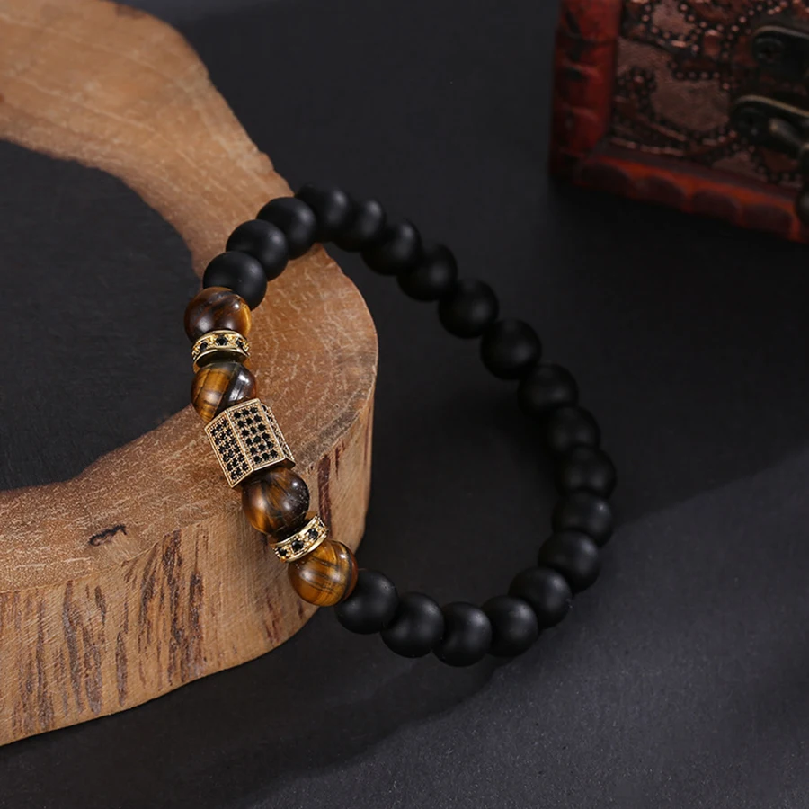 HOBBORN Trendy Men Wrist Bracelet 8mm Natural Tiger Eye Lava Stone Mix Handmade Strand Elasticity Healing Reiki Unisex Bracelets
HOBBORN Trendy Men Wrist Bracelet 8mm Natural Tiger Eye Lava Stone Mix Handmade Strand Elasticity Healing Reiki Unisex Bracelets