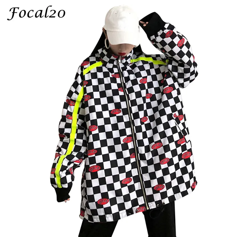 Focal20 Streetwear Letter Print Plaid Jacket Coat Women Spring Autumn Zipper Long Sleeve Checerboard Jacket Feminino Coats
Focal20 Streetwear Letter Print Plaid Jacket Coat Women Spring Autumn Zipper Long Sleeve Checerboard Jacket Feminino Coats