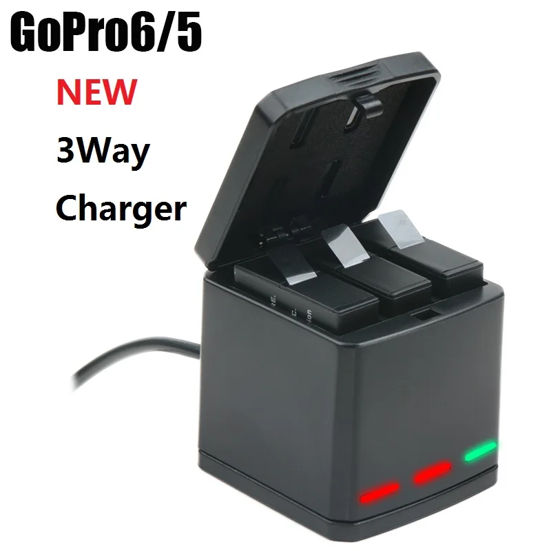 New 3-Way Battery Charger LED Charging Box Carry Case Battery Housing for GoPro Hero 6 5 Black Hero 7 Accessories Battery Case 
New 3-Way Battery Charger LED Charging Box Carry Case Battery Housing for GoPro Hero 6 5 Black Hero 7 Accessories Battery Case