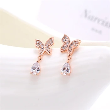 Casual Sweet Girl Gift 925 sterling silver Gold Diamante Butterfly Zircon stud earrings
Casual Sweet Girl Gift 925 sterling silver Gold Diamante Butterfly Zircon stud earrings