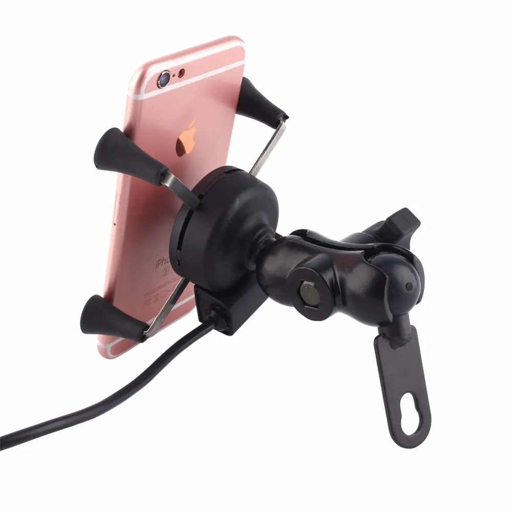 Motorcycle Phone Holder Mount Support With USB Charger 360 Degree Rotation For Samsung Galaxy S8 Moto 3.5-6 inch GPS Scooter
Motorcycle Phone Holder Mount Support With USB Charger 360 Degree Rotation For Samsung Galaxy S8 Moto 3.5-6 inch GPS Scooter