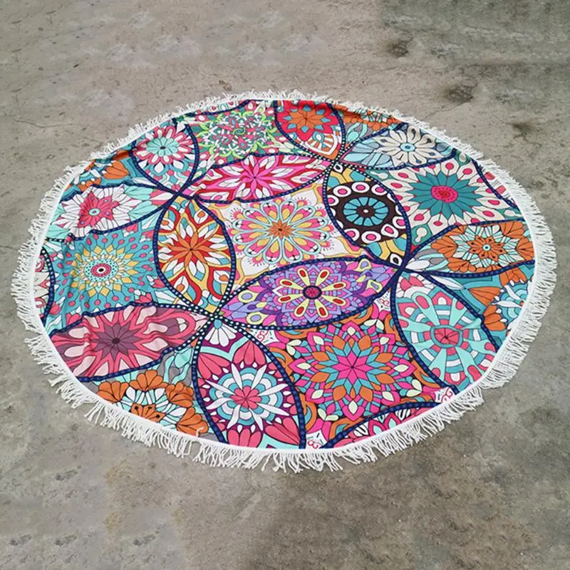 146cm Round Beach Towels Floral Printed Summer Large Beach Towel Blanket Yoga Mat Tippet Swimming Sunbath Towel
146cm Round Beach Towels Floral Printed Summer Large Beach Towel Blanket Yoga Mat Tippet Swimming Sunbath Towel