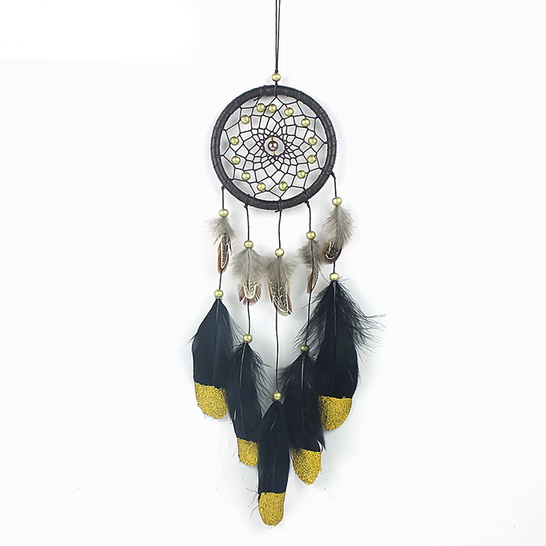 Mascot Gifts Retro Dream Catcher with Feathers Black Gold Feather Wind Chimes Hanging Pendant Good Luck Dreamcatcher Decoration
Mascot Gifts Retro Dream Catcher with Feathers Black Gold Feather Wind Chimes Hanging Pendant Good Luck Dreamcatcher Decoration