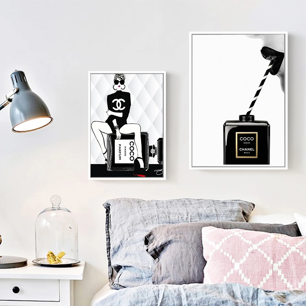 Cuadros Perfume bottle Poster Print CoCo Figure Wall Art Painting Black and White Canvas Picture Living Room Creative Home Decor
Cuadros Perfume bottle Poster Print CoCo Figure Wall Art Painting Black and White Canvas Picture Living Room Creative Home Decor
