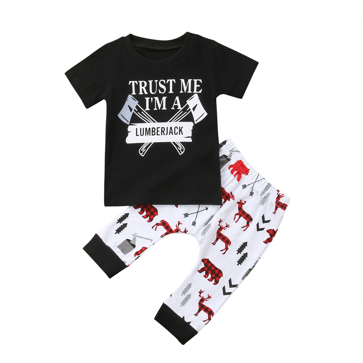 2018 Newborn Kids Baby Boy Short Sleeves Trust Me Black Summer Tops T-shirt Animal Bear Deer Pants 2Pcs Outfits Clothes
2018 Newborn Kids Baby Boy Short Sleeves Trust Me Black Summer Tops T-shirt Animal Bear Deer Pants 2Pcs Outfits Clothes