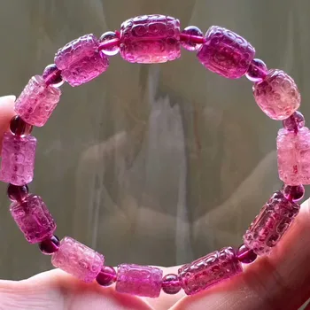 Certificate Natural Pink Red Tourmaline Rare Bracelet Barrel Clear Craved Beads 8mm Crystal Brazil Chain AAAAAA Drop Shipping
Certificate Natural Pink Red Tourmaline Rare Bracelet Barrel Clear Craved Beads 8mm Crystal Brazil Chain AAAAAA Drop Shipping