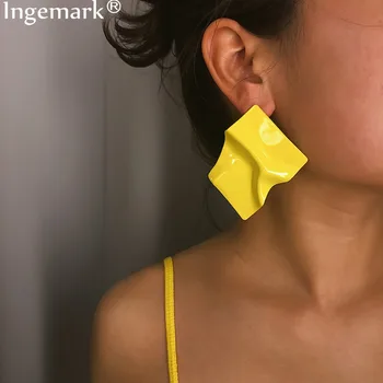 Ingemark Exaggerated Punk Irregular Square Shiny Metal Big Stud Earrings 2019 Modern Art party Rhombus Ear Jewelry Wholesale
Ingemark Exaggerated Punk Irregular Square Shiny Metal Big Stud Earrings 2019 Modern Art party Rhombus Ear Jewelry Wholesale