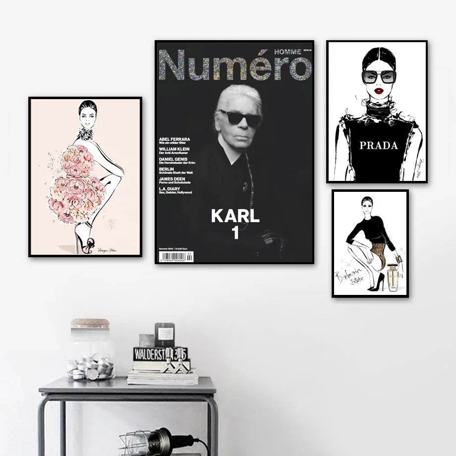 Fashion Woman Model Design Karl Wall Art Canvas Painting Nordic Posters And Prints Wall Pictures For Bedroom Salon Bar Decor 
Fashion Woman Model Design Karl Wall Art Canvas Painting Nordic Posters And Prints Wall Pictures For Bedroom Salon Bar Decor