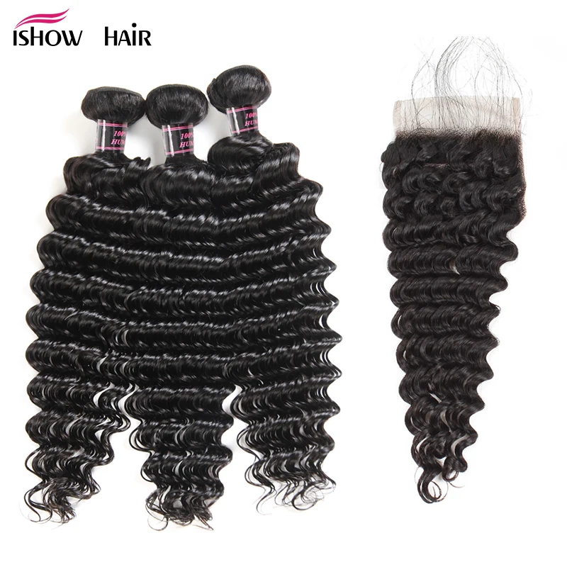 Ishow Deep Wave Bundles With Closure Human Hair Bundles With Closure Brazilian Hair Weave Bundles With Closure Non Remy Hair
Ishow Deep Wave Bundles With Closure Human Hair Bundles With Closure Brazilian Hair Weave Bundles With Closure Non Remy Hair