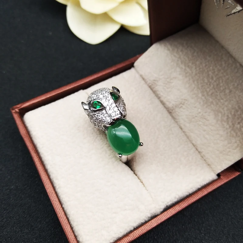 LANZYO 925 Sterling Silver Rings Natural Green Chalcedony Fine Jewelry Birthday for Women simple wholesale j091101agys
LANZYO 925 Sterling Silver Rings Natural Green Chalcedony Fine Jewelry Birthday for Women simple wholesale j091101agys