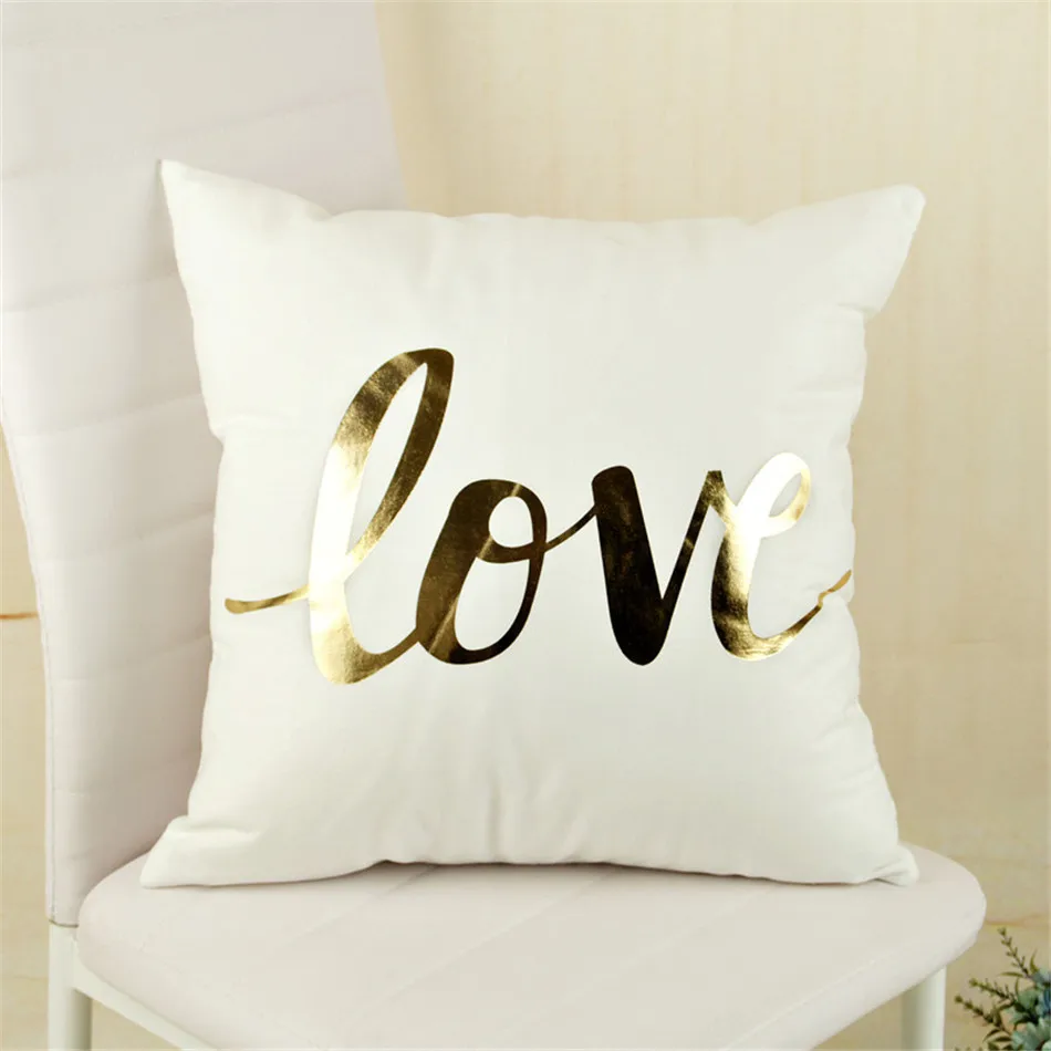 Bling Sequin Bronzing Pillowcase Cotton Pillows Case Cover Pillow Art Stripe Lips Black White Gold Bedroom Home Decorative (4)