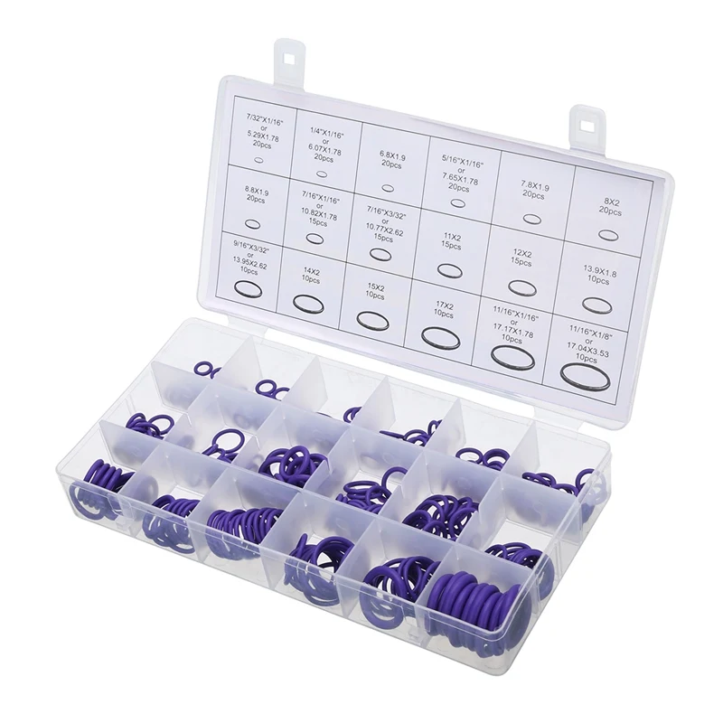 Mayitr 270pcs/Set 18 Sizes Car Auto Air Conditioning Repair HNBR O-Ring Seal Purple
Mayitr 270pcs/Set 18 Sizes Car Auto Air Conditioning Repair HNBR O-Ring Seal Purple