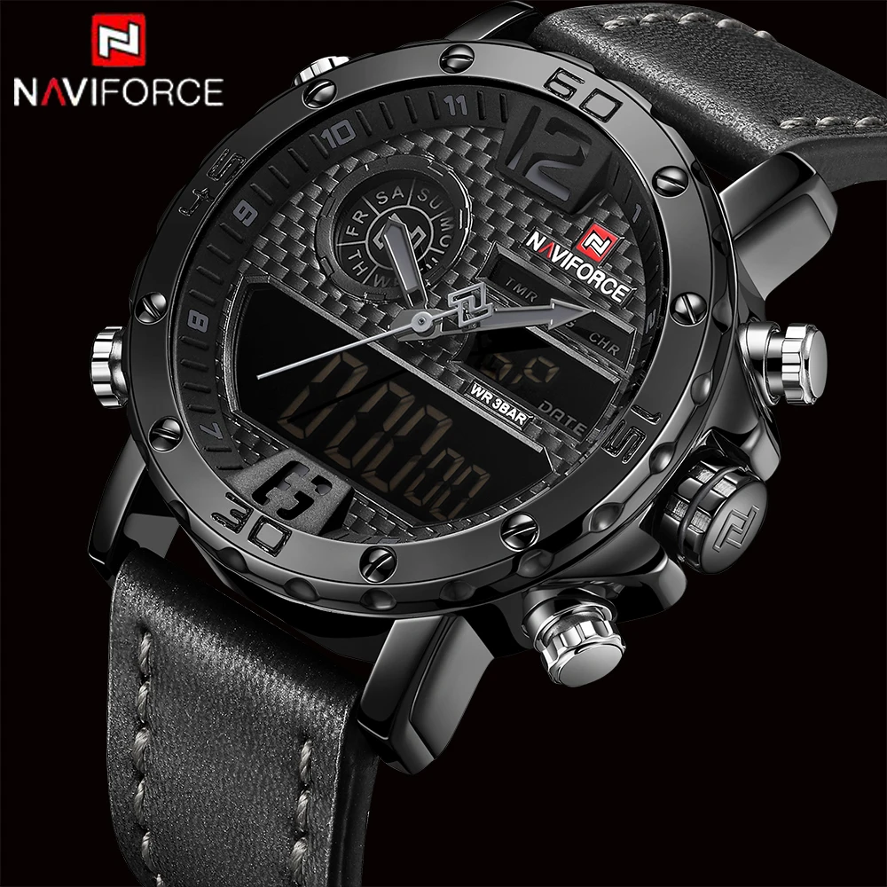 Часы наручные NAVIFORCE Мужские кварцевые брендовые Роскошные водонепроницаемые