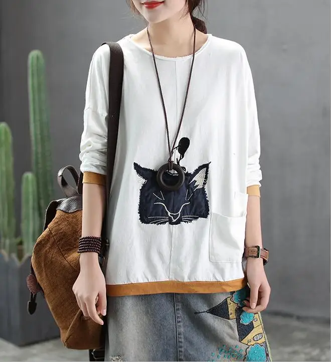 Plus size women clothing Funny t shirts long sleeves Animal Appliques tee top T-shirts
Plus size women clothing Funny t shirts long sleeves Animal Appliques tee top T-shirts