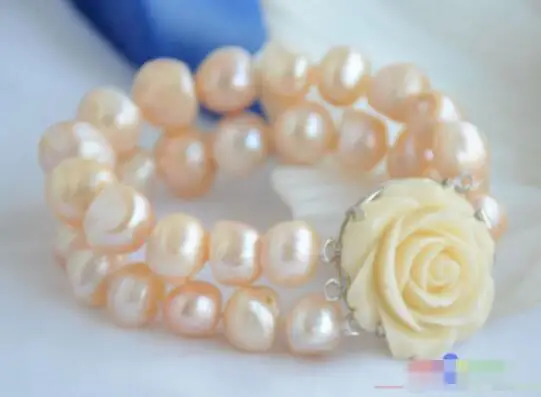 Hot sale new Style >>>>> P4841 2row 8" 15mm pink baroque freshwater cultured pearl bracelet
Hot sale new Style >>>>> P4841 2row 8" 15mm pink baroque freshwater cultured pearl bracelet