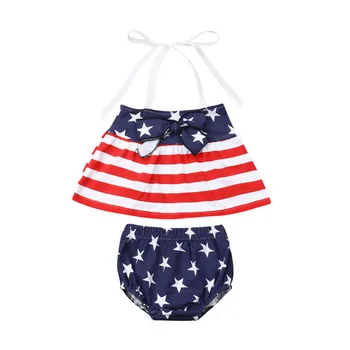 Baby Girls Independence Day Clothes Baby Girl 4th of July Off-Shoulder Summer Sleeveless Halter Tops Shorts Outfit Printed Set
Baby Girls Independence Day Clothes Baby Girl 4th of July Off-Shoulder Summer Sleeveless Halter Tops Shorts Outfit Printed Set