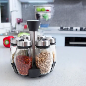 6pcs/set rotating spice rack salt and pepper cruet condiment set glass jars mason jar seasoning shelf bottle cooking tools
6pcs/set rotating spice rack salt and pepper cruet condiment set glass jars mason jar seasoning shelf bottle cooking tools