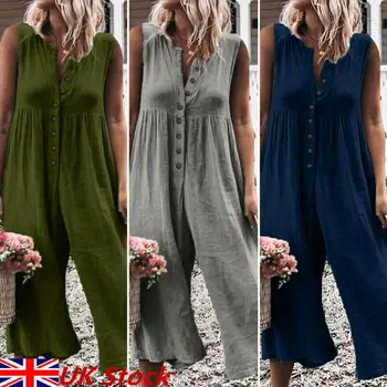 Women Dungarees Harem Strap Pants Sleeveless Loose Jumpsuit Button Baggy Trousers Overalls Shorts
Women Dungarees Harem Strap Pants Sleeveless Loose Jumpsuit Button Baggy Trousers Overalls Shorts