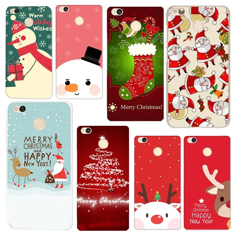 For Xiaomi Mi A1 Redmi 5A Note 4 Christmas Case 4A 4X Back Cartoon Santa Elk Snowman Cover |