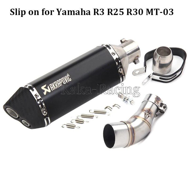 Для Yamaha MT03 R25 R3 R30 R250 R300 выхлопная система мотоцикла средняя труба с Akrapovic
