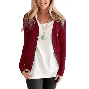 New Autumn Womens V-Neck Snap Button Knitted Sweater Cardigan Long Sleeve Soft Knitwears Casual Sweaters female ladies clothes
New Autumn Womens V-Neck Snap Button Knitted Sweater Cardigan Long Sleeve Soft Knitwears Casual Sweaters female ladies clothes