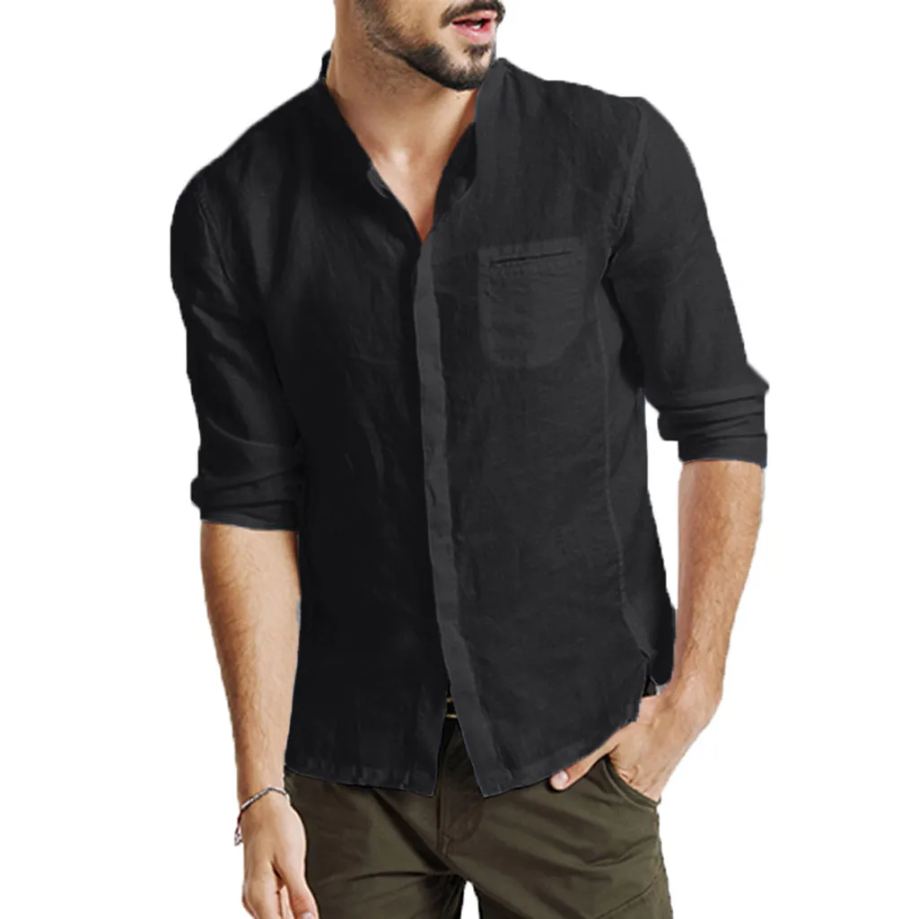 Feitong Black Shirt For Casual Business Men Three Quarter Vintage Linen Solid Short Sleeve Retro Shirts Tops Blouse
Feitong Black Shirt For Casual Business Men Three Quarter Vintage Linen Solid Short Sleeve Retro Shirts Tops Blouse