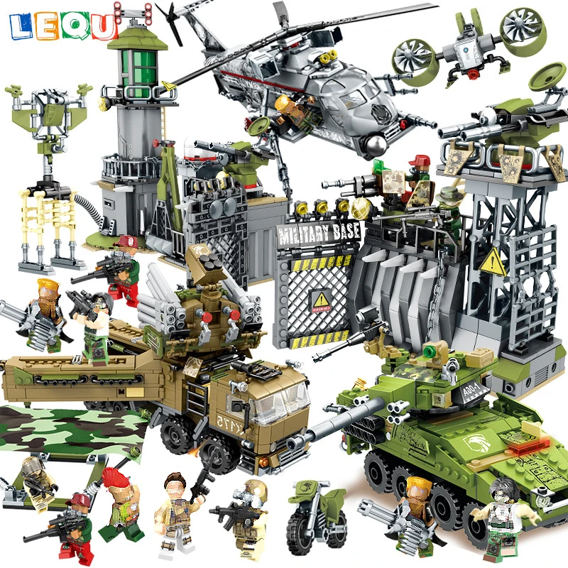 Army LEGOinglys Camp ZoneTank Helicopter Truck Building Blocks Military Defense Base War Vehicle Car Soldiers Weapon Toys Bricks
Army LEGOinglys Camp ZoneTank Helicopter Truck Building Blocks Military Defense Base War Vehicle Car Soldiers Weapon Toys Bricks