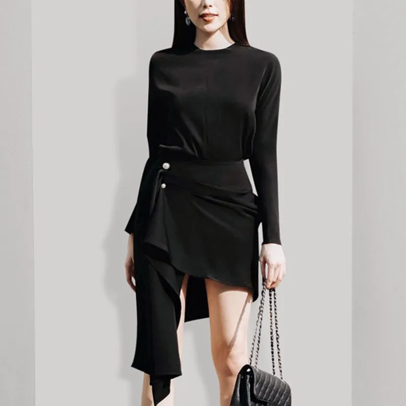 Runway 2 Pieces Spring Women Long Sleeve Blouses Shirt Tops And OL Office Black Ruffles Irregular Woman Skirt Suits Set NS766
Runway 2 Pieces Spring Women Long Sleeve Blouses Shirt Tops And OL Office Black Ruffles Irregular Woman Skirt Suits Set NS766