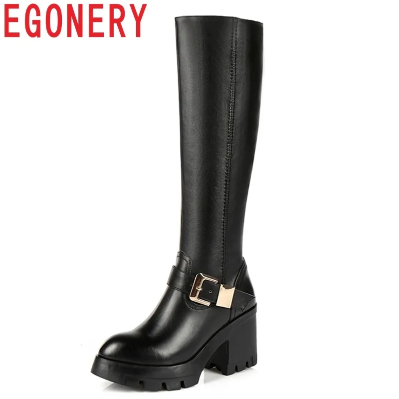 EGONERY women shoes genuine leather round toe zipper super high square heel platform women plush winter high boots free shipping
EGONERY women shoes genuine leather round toe zipper super high square heel platform women plush winter high boots free shipping