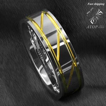 Silver Men's Jewelry Tungsten Carbide Ring Infinity gold inlay Wedding Band Free Shipping
Silver Men's Jewelry Tungsten Carbide Ring Infinity gold inlay Wedding Band Free Shipping