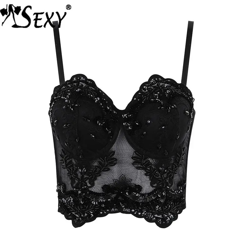 Gosexy 2019 New Sexy Bra Push-up Sequined Mesh Embellished Spaghetti Straps Scalloped Hemline Skinny Tops Party
Gosexy 2019 New Sexy Bra Push-up Sequined Mesh Embellished Spaghetti Straps Scalloped Hemline Skinny Tops Party