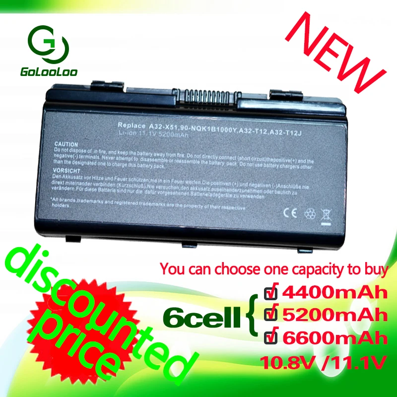 Gololoo battery for Asus A31-T12 A32-T12 A32-X51 T12C T12Er T12Fg T12Jg T12Ug X51H X51L X51R X51RL X58 X58C X58L X58Le
Gololoo battery for Asus A31-T12 A32-T12 A32-X51 T12C T12Er T12Fg T12Jg T12Ug X51H X51L X51R X51RL X58 X58C X58L X58Le