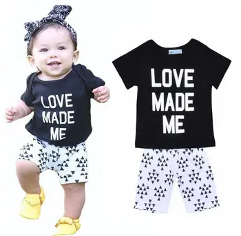 4sets/lot Toddler girls clothing sets T shirt +pants love made me baby kids set 0409 sylvia sis
4sets/lot Toddler girls clothing sets T shirt +pants love made me baby kids set 0409 sylvia sis