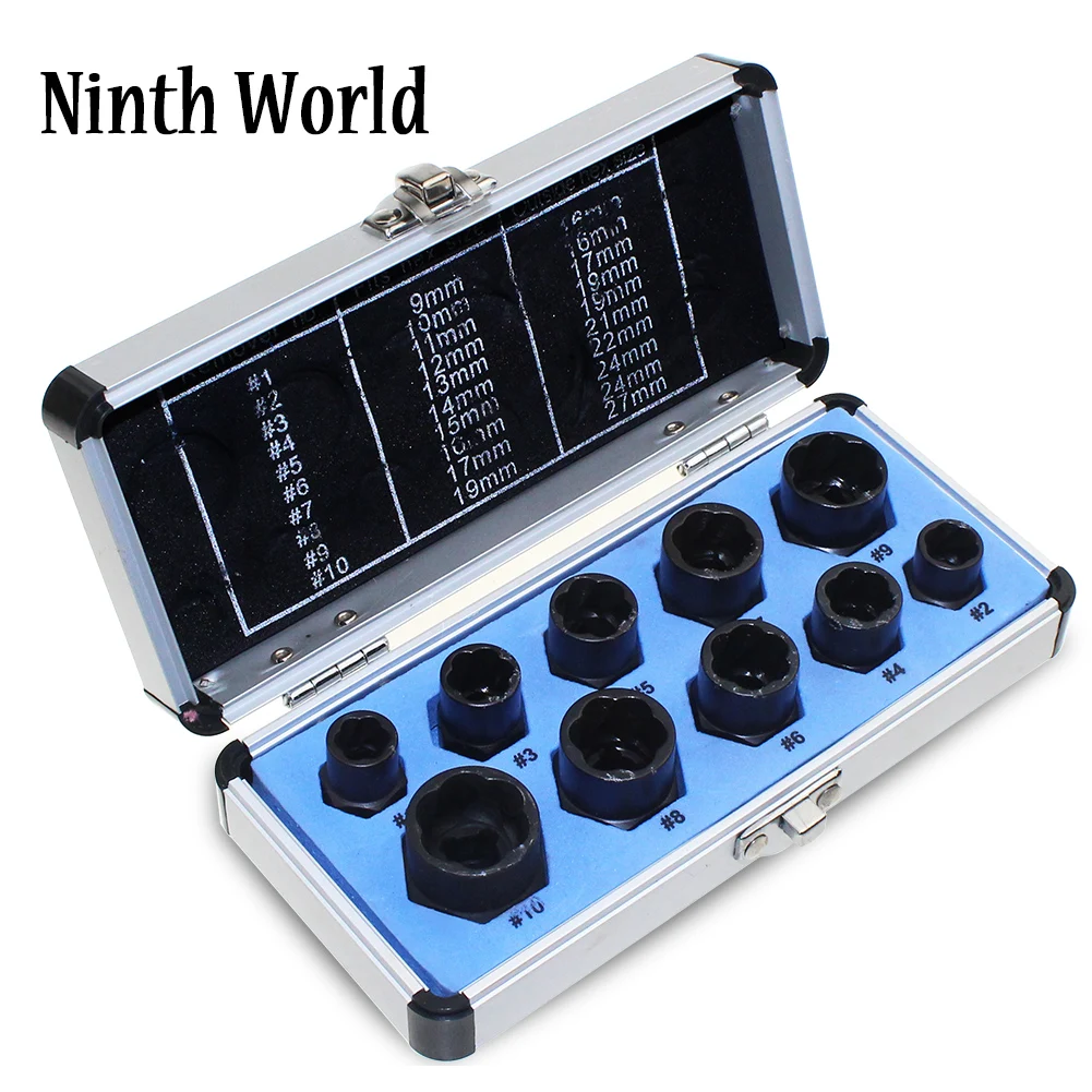 10Pcs/set Bolt Screw Extractor Set Damaged Nut Socket Hand Tools High Low Threading Kit With Box
10Pcs/set Bolt Screw Extractor Set Damaged Nut Socket Hand Tools High Low Threading Kit With Box