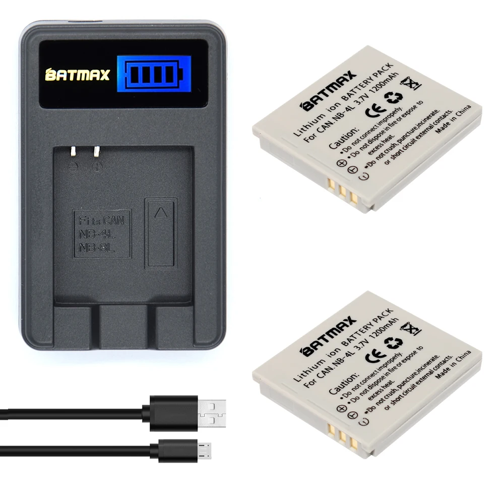 2Pcs 1200mAh NB-4L NB 4L NB4L Li-ion Batteries&LCD USB Charger for Canon IXUS 60 65 80 75 100 I20 110 115 120 130 IS 117 220 225
2Pcs 1200mAh NB-4L NB 4L NB4L Li-ion Batteries&LCD USB Charger for Canon IXUS 60 65 80 75 100 I20 110 115 120 130 IS 117 220 225