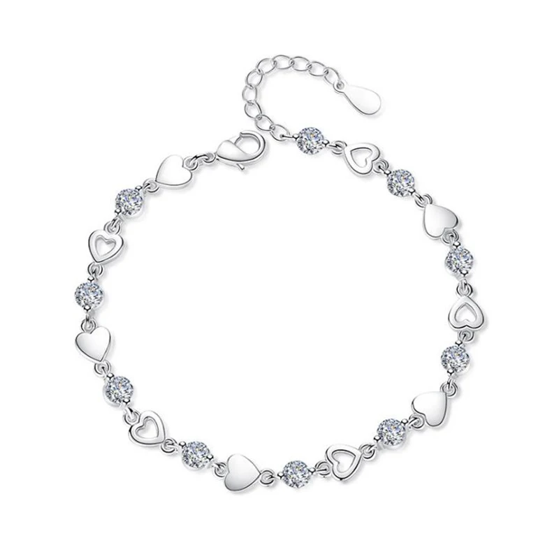 Authentic 925 Sterling Silver Bracelet Jewelry Crystal Heart Bracelet For Women Charm Bracelets Pulseiras Fashion Jewelry SY406
Authentic 925 Sterling Silver Bracelet Jewelry Crystal Heart Bracelet For Women Charm Bracelets Pulseiras Fashion Jewelry SY406