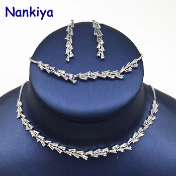 Nankiya Elegant T Cubic Zirconia Jewelry Sets Charm Choker Necklace Earring Adjustable Bracelet Sets Women Accessory NC419
Nankiya Elegant T Cubic Zirconia Jewelry Sets Charm Choker Necklace Earring Adjustable Bracelet Sets Women Accessory NC419