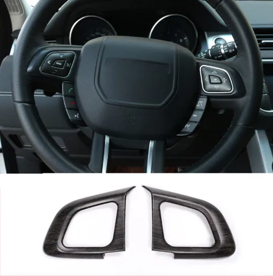 

Newest Oak Wood Style Car Steering Wheel Button Decoration Frame Trim For Landrover Range Rover Evoque 2012-2017 Car Accessories