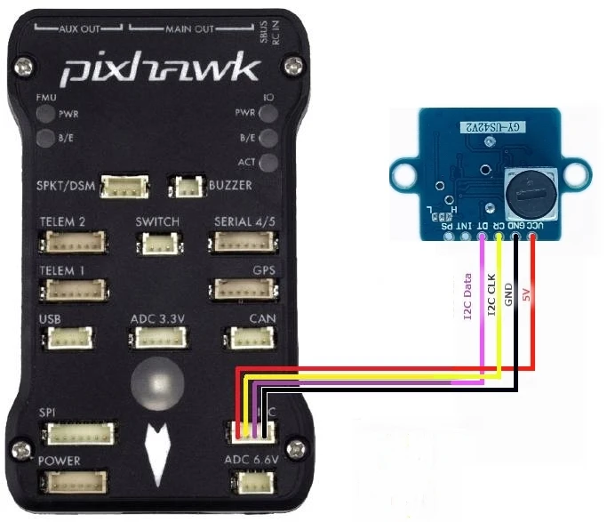 GY-US42 i2c Pixhawk APM4