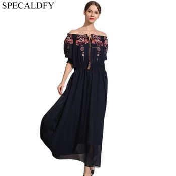 2020 Summer Chiffon Dress Women Short Sleeve Vintage Floral Embroidery Bohemian Dress Long Off Shoulder Dresses Robe Femme
2020 Summer Chiffon Dress Women Short Sleeve Vintage Floral Embroidery Bohemian Dress Long Off Shoulder Dresses Robe Femme