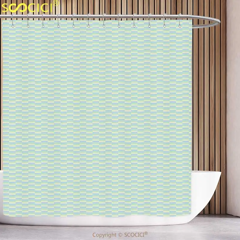 Funky Shower Curtain Kids Wavy Lines Geometric Striped Repetitive Pattern Retro Style Print Pale Green Green and Baby Blue
Funky Shower Curtain Kids Wavy Lines Geometric Striped Repetitive Pattern Retro Style Print Pale Green Green and Baby Blue