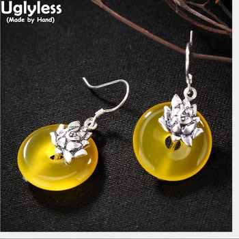 Uglyless Real 925 Sterling Silver Natural Yellow Chalcedony Button Round Dangle Earrings for Women Handmade Lotus Brincos Bijoux
Uglyless Real 925 Sterling Silver Natural Yellow Chalcedony Button Round Dangle Earrings for Women Handmade Lotus Brincos Bijoux