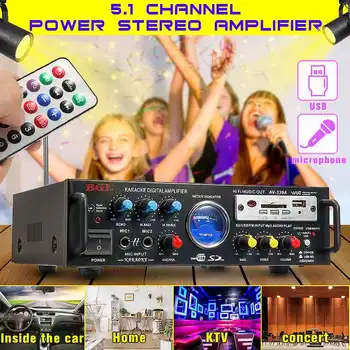 5.1 Channel Stereo Amplifier 12v 220v Audio Power HiFi APE Dual Microphone Interface Speaker with Remote Control for Car Home
5.1 Channel Stereo Amplifier 12v 220v Audio Power HiFi APE Dual Microphone Interface Speaker with Remote Control for Car Home