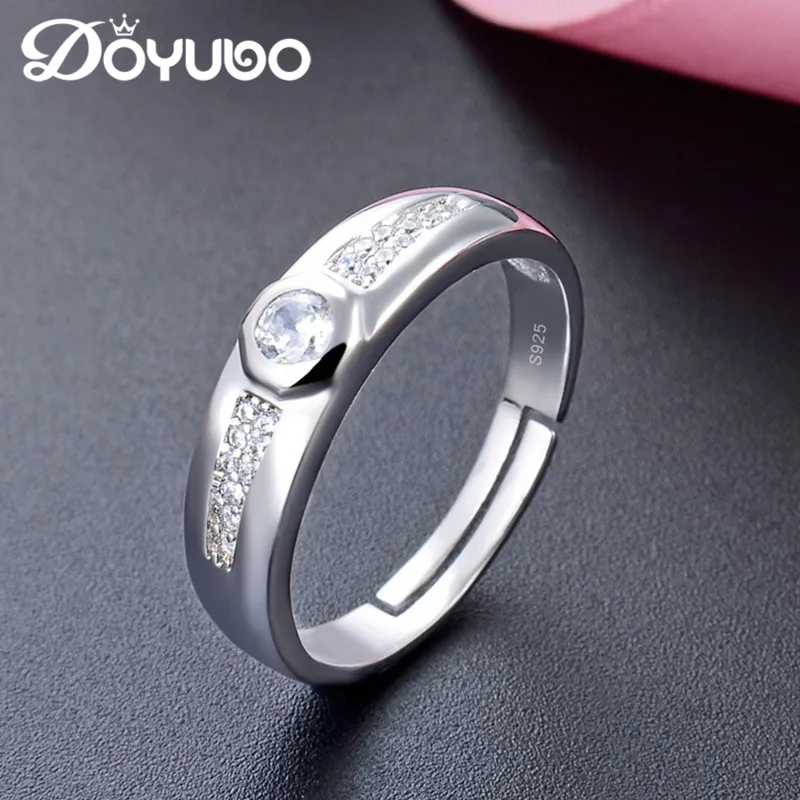DOYUBO Adjustable Size Men Sterling Silver Rings Round 5A Cubic Zirconia Pure Silver Male Ring For Wedding Fine Jewelry VB317
DOYUBO Adjustable Size Men Sterling Silver Rings Round 5A Cubic Zirconia Pure Silver Male Ring For Wedding Fine Jewelry VB317