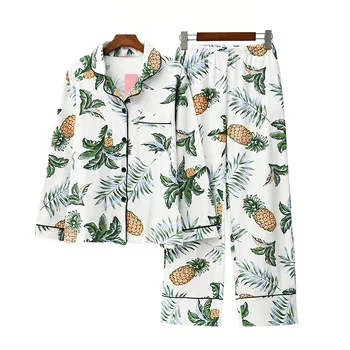 Autumn New Product 100% Cotton Sweet and Lovely Woman Long Sleeve Trousers Pajamas Loungewear Women Pineapple Printing Pijama
Autumn New Product 100% Cotton Sweet and Lovely Woman Long Sleeve Trousers Pajamas Loungewear Women Pineapple Printing Pijama
