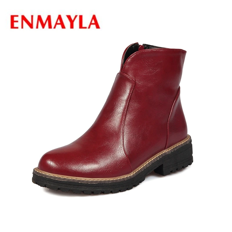 ENMAYLA Fashion women round toe square heel ankle boots lady zip platform boots Size 34-43 ZYL376
ENMAYLA Fashion women round toe square heel ankle boots lady zip platform boots Size 34-43 ZYL376