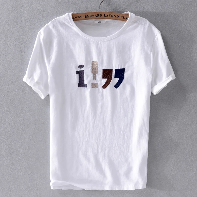 2019 Summer casual linen mens short-sleeved t-shirt embroidery beach cool cotton t shirt men brand fashion tops male chemise
2019 Summer casual linen mens short-sleeved t-shirt embroidery beach cool cotton t shirt men brand fashion tops male chemise