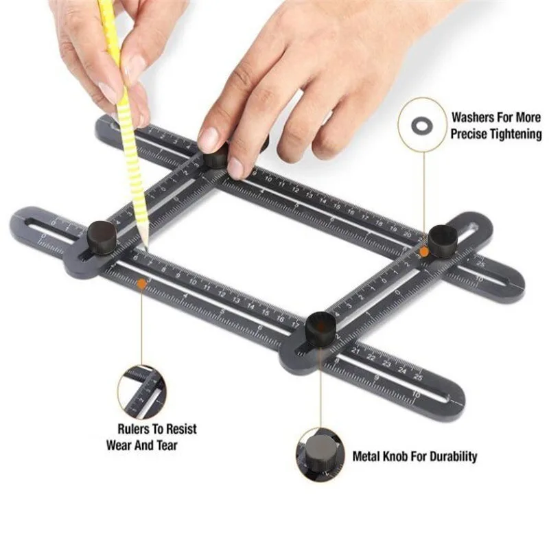 JIGUOOR Angle-izer Four-Angle Ultimate Tile Template Tool Mayitr Protractor Multi-Angle Ruler Layout Measuring Tool Angle Ruler
JIGUOOR Angle-izer Four-Angle Ultimate Tile Template Tool Mayitr Protractor Multi-Angle Ruler Layout Measuring Tool Angle Ruler