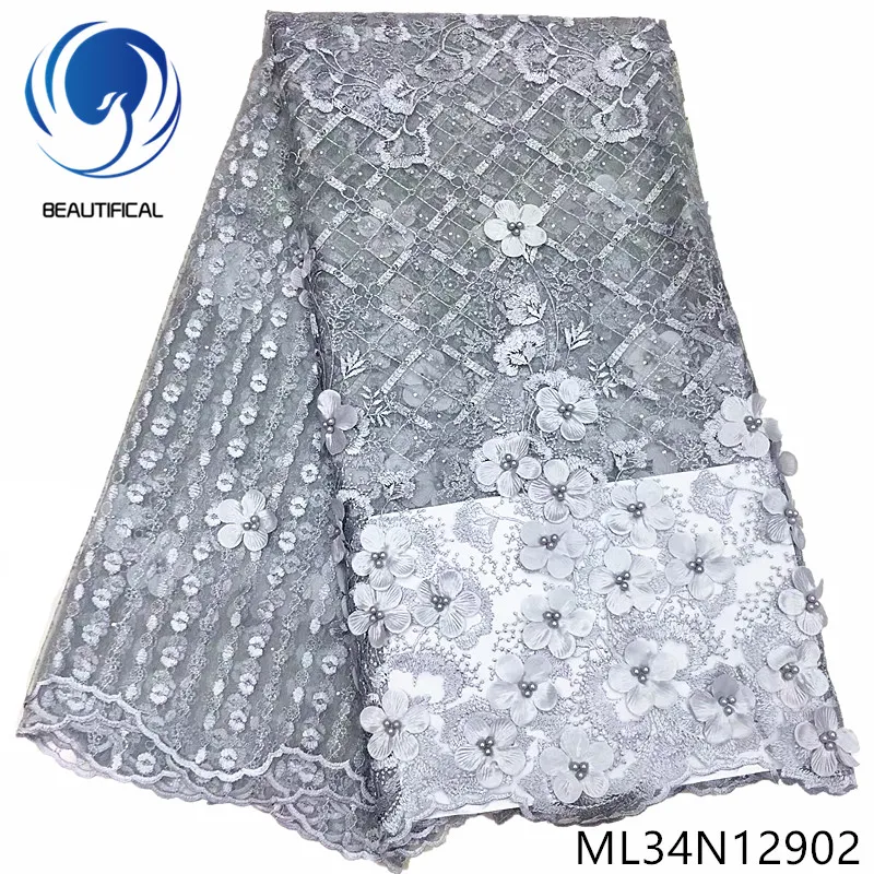 BEAUTIFICAL african lace grey 3d lace tull fabric with beads party net laces 5 yards ML34N129
BEAUTIFICAL african lace grey 3d lace tull fabric with beads party net laces 5 yards ML34N129